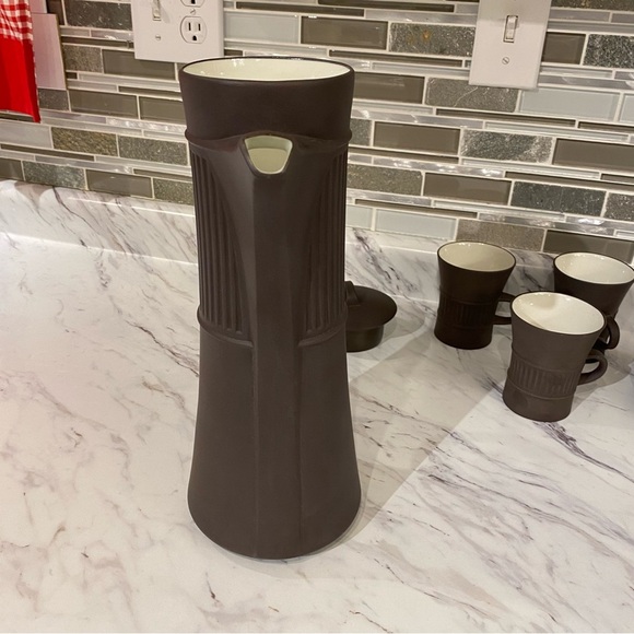 Vintage Dansk Flamestone Coffee service set Coffee pot & Cups & saucers Denmark - Picture 9 of 16